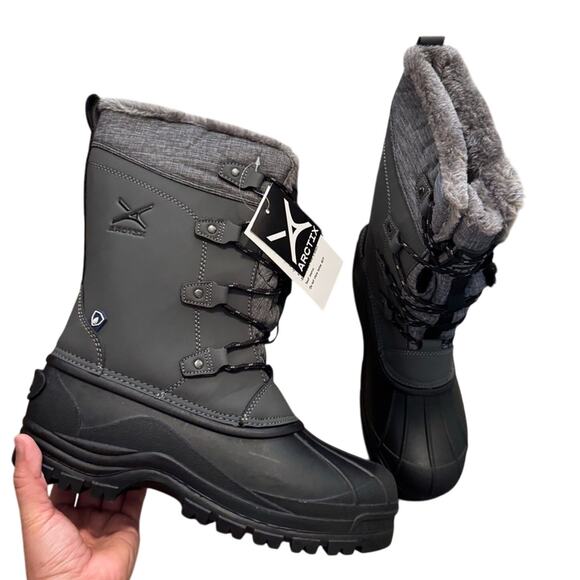 Arctix Boras Gray Winter Snow Boots Faux Fur Waterproof Women’s 11 NWT - Picture 1 of 5